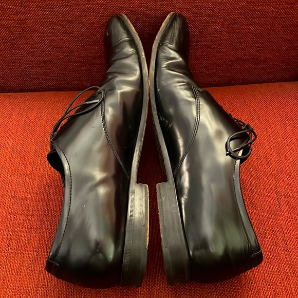 Prada Mens Oxford Square Toe Dress Shoes Vero Cuoio Soles Made In Italy - Picture 3 of 7